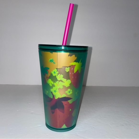 NWT Starbucks Cold Cup Floral Strawberry - Picture 3 of 5